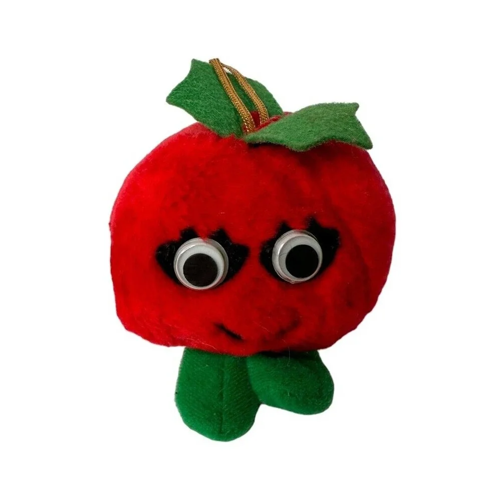 Vintage Set 4 Plush Del Monte Vegetable & Fruit Yumkins Christmas Ornaments 1991